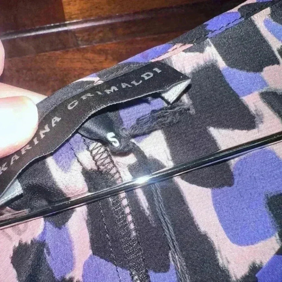 New With Tags / Karina Grimaldi Cold Shoulder Dress, Size S, Black & Purple - Picture 4 of 11